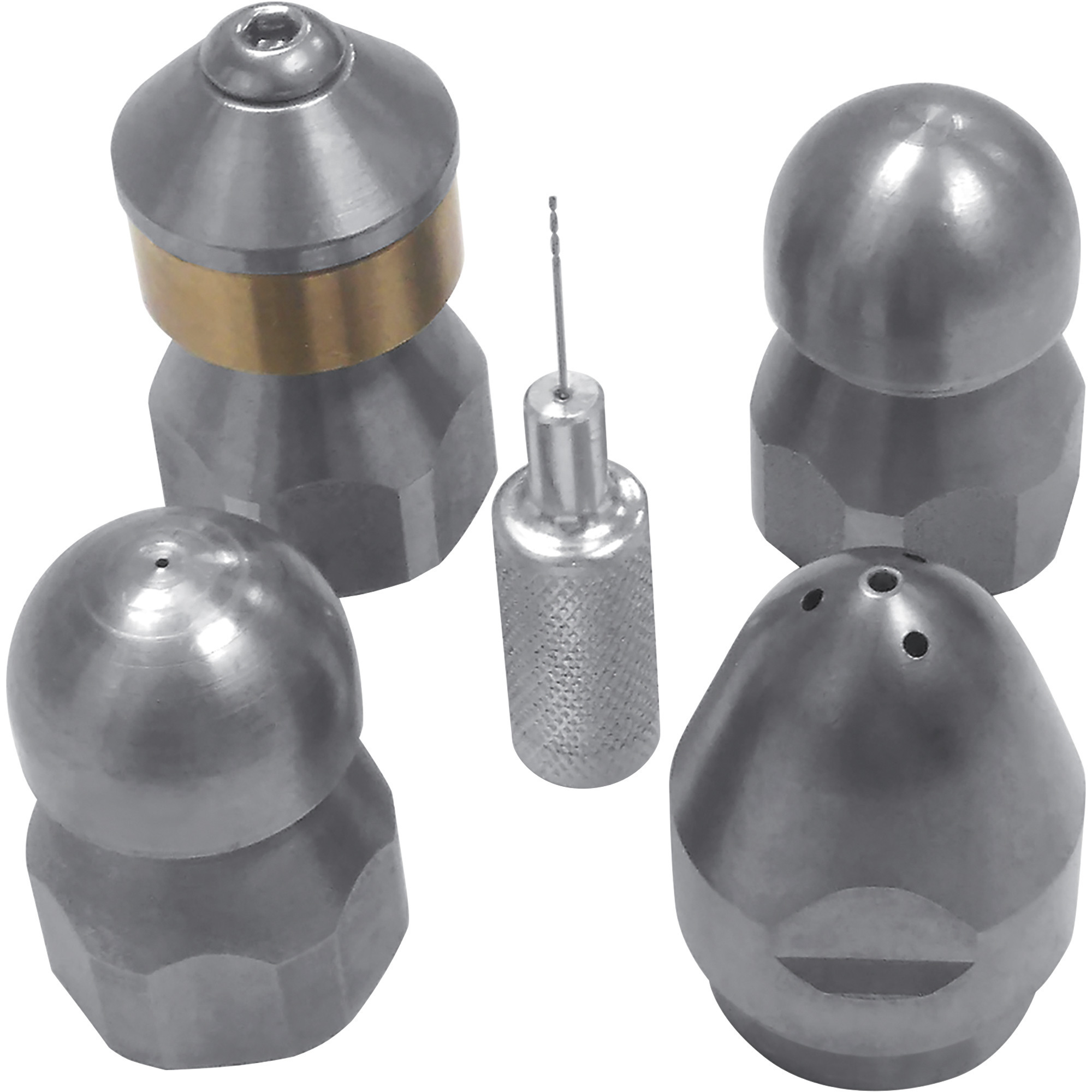 DTE Universal Sewer Jetting Nozzle Kit, 5-Pc., 3/8in.